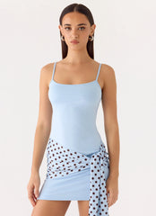 Hypnosis Mini Dress - Blue Mocha Dot