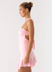 Not Your Fan Cut Out Mini Dress - Pink