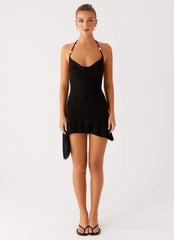 Spiced Sunset Mini Dress - Black