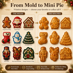 🎄Christmas Pie Mold Collection – 9 Reusable Embossed Holiday Designs