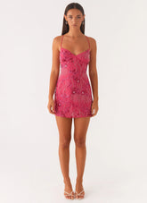 Vietta Sequin Cami Mini Dress - Fuchsia