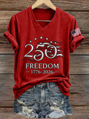 Women's America 250 Years 1776-2026 Print Casual T-shirt