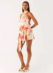 Diablo Backless Mini Dress - Mimosa Blossom