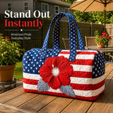 Floral American Flag Travel Duffel