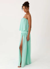 Lioras Strapless Maxi Dress - Aqua