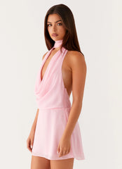 Chantal Backless Scarf Mini Dress - Pink