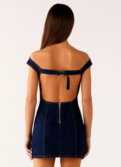 Bonnie Denim Mini Dress - Indigo