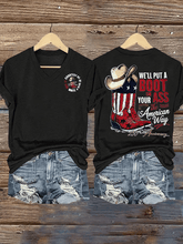 Women's WE'LL PUT A BOOT Print T-Shirt