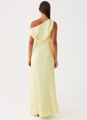 Heart Of Glass Satin Maxi Dress - Yellow