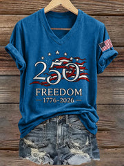 Women's America 250 Years 1776-2026 Print Casual T-shirt