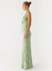 Ask You Twice Maxi Dress - Blurred Lime