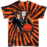 Unisex Ghost Face Spoof: Creepy Carver – Tie-Dye T-Shirt