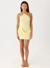 Keanu Cupro Mini Dress - Yellow