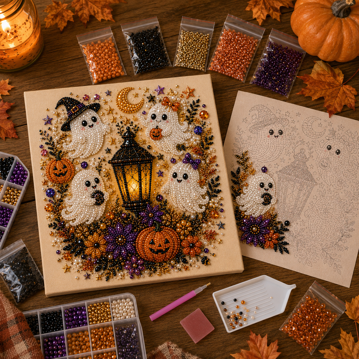 💥 Last Day 49% OFF – 👻✨ Halloween Pearl Art DIY Kit --📦Free Shipping