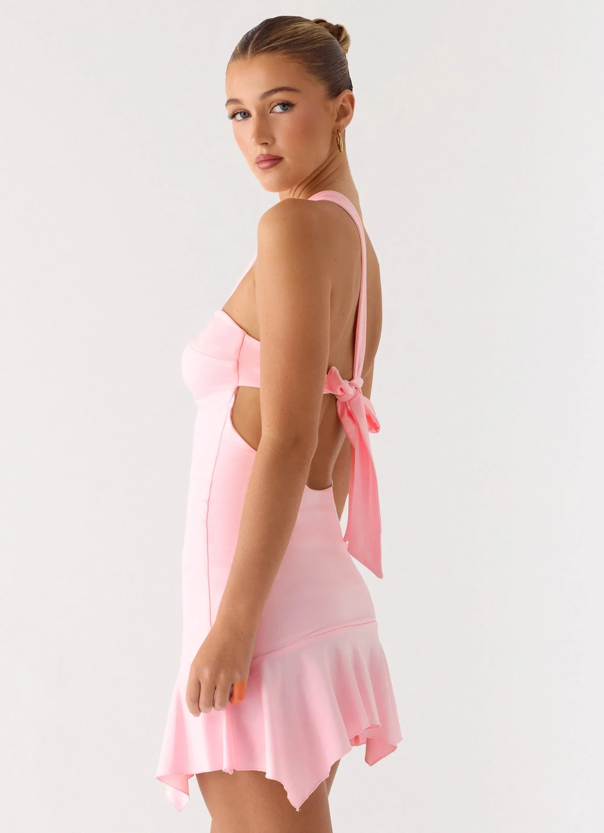 Not Your Fan Cut Out Mini Dress - Pink