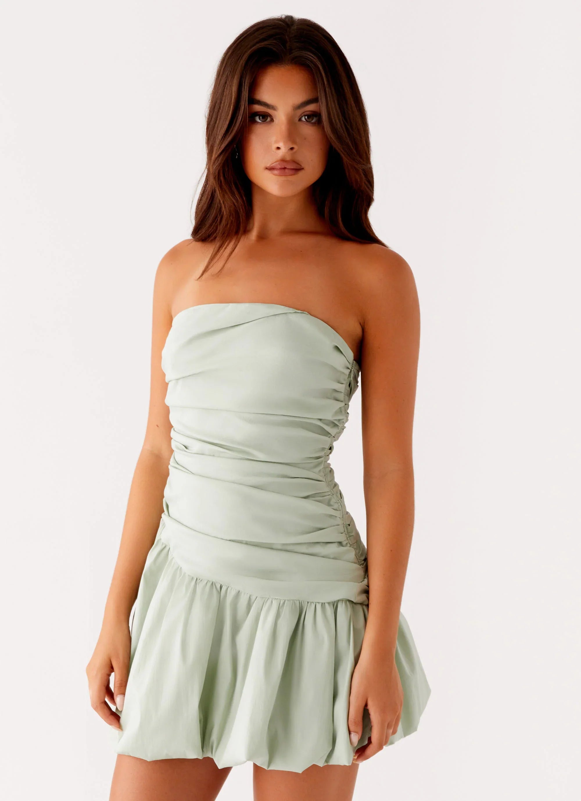 Floria Bubble Mini Dress - Sage