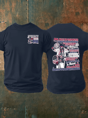 Men's RED WHIET BLUE Print T-Shirt
