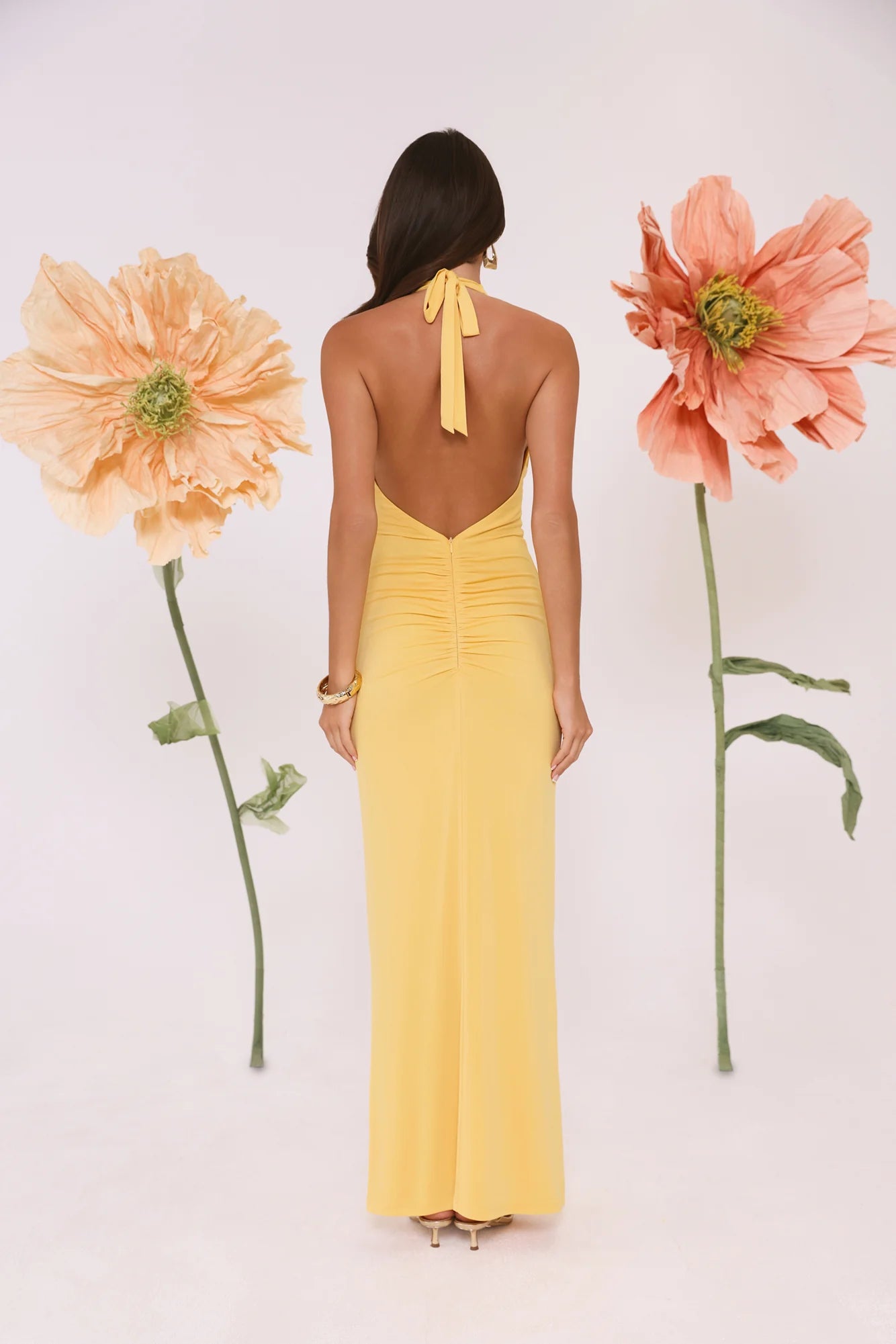 Meadow Daze Halter Maxi Dress Yellow