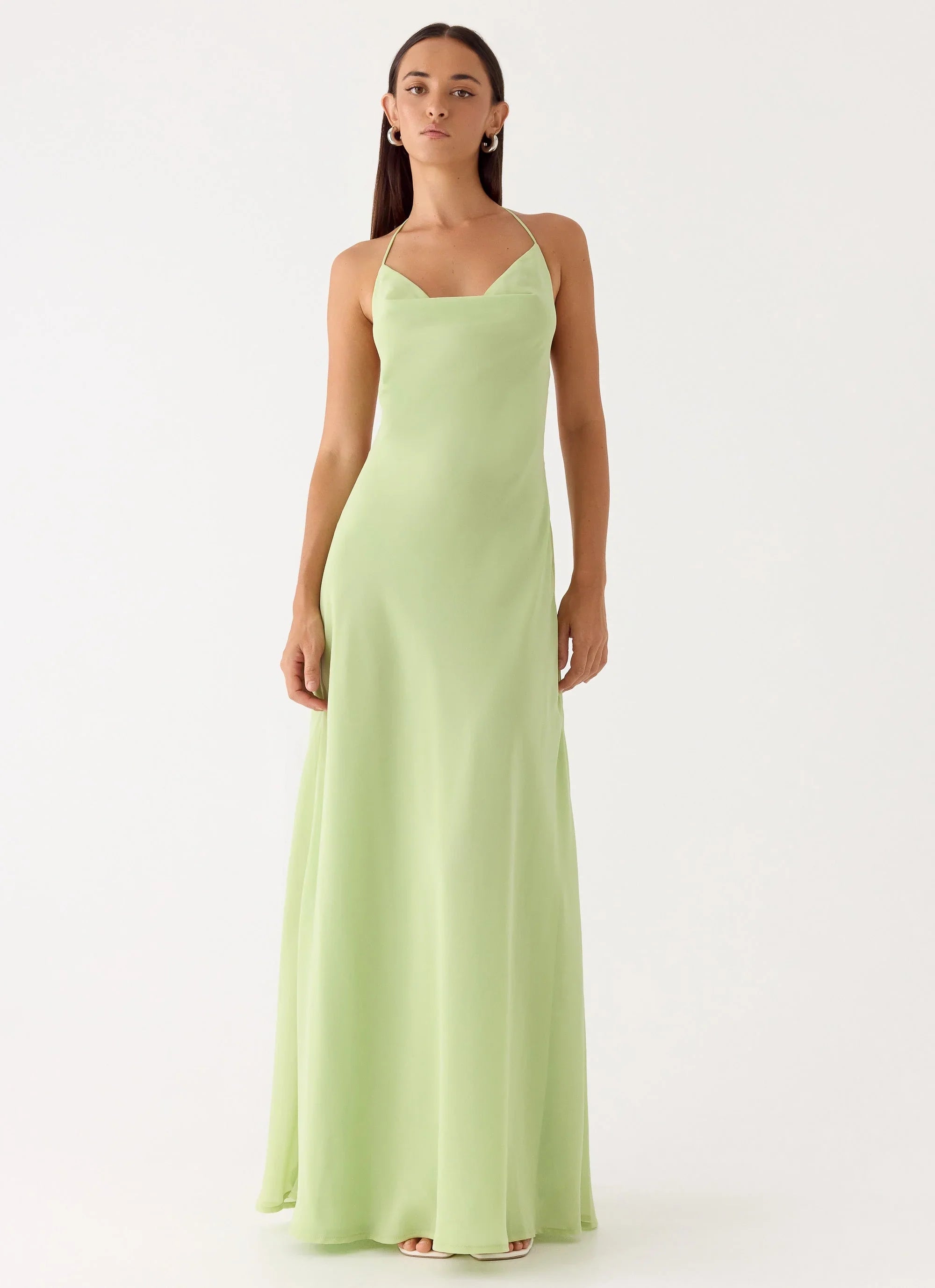 Morning Crush Cowl Maxi Dress - Lime