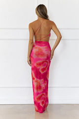 Vibrant Vista One-Shoulder Cutout Maxi Dress Pink