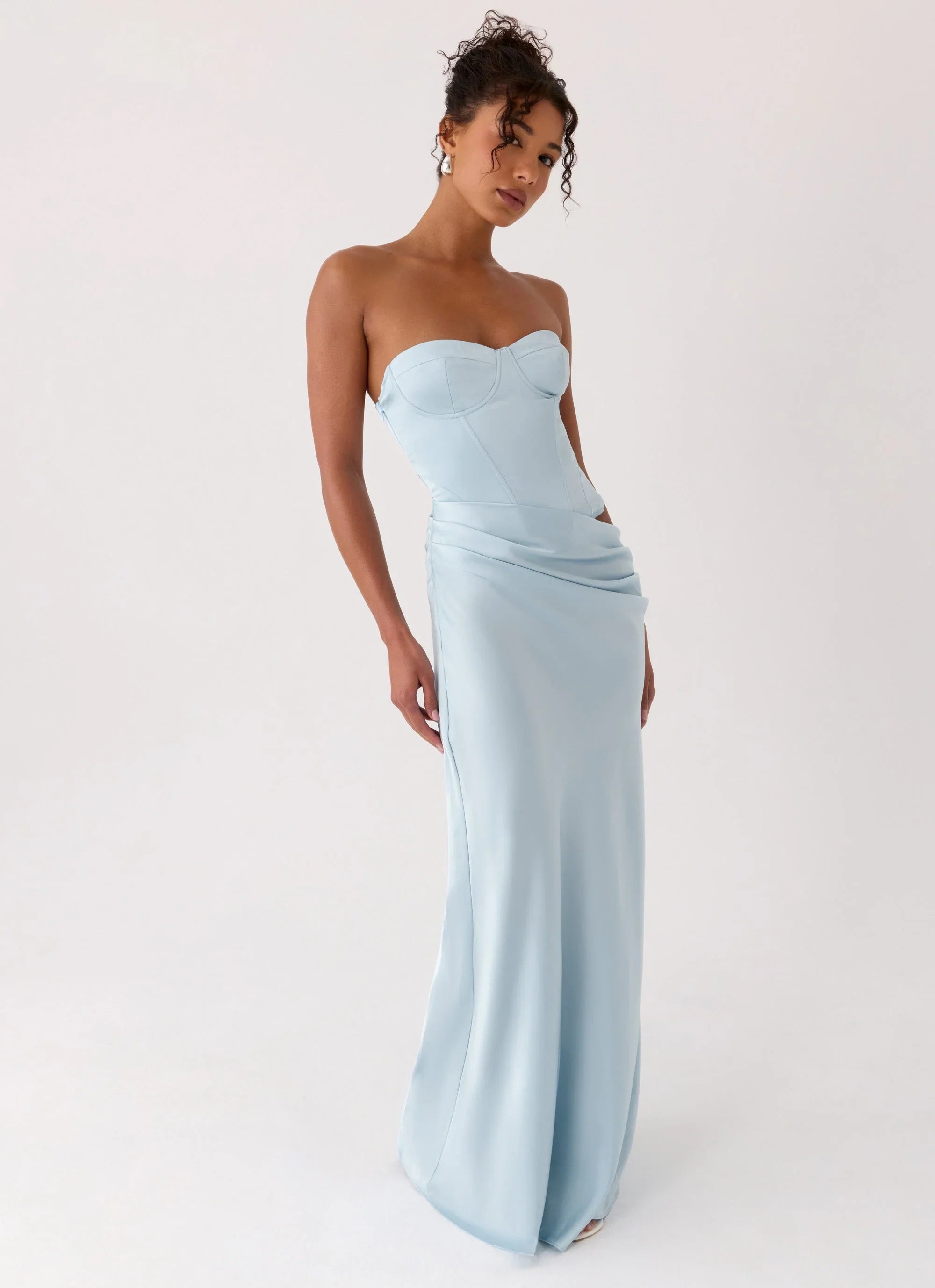 Emory Corset Maxi Dress - Blue