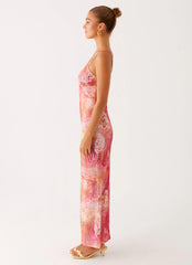 Kasey Midi Dress - Flamingo Fling