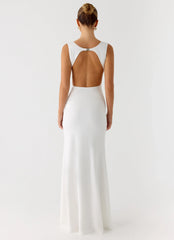 Cherry Sky Maxi Dress - White