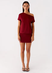 Paulie Mini Dress - Maroon