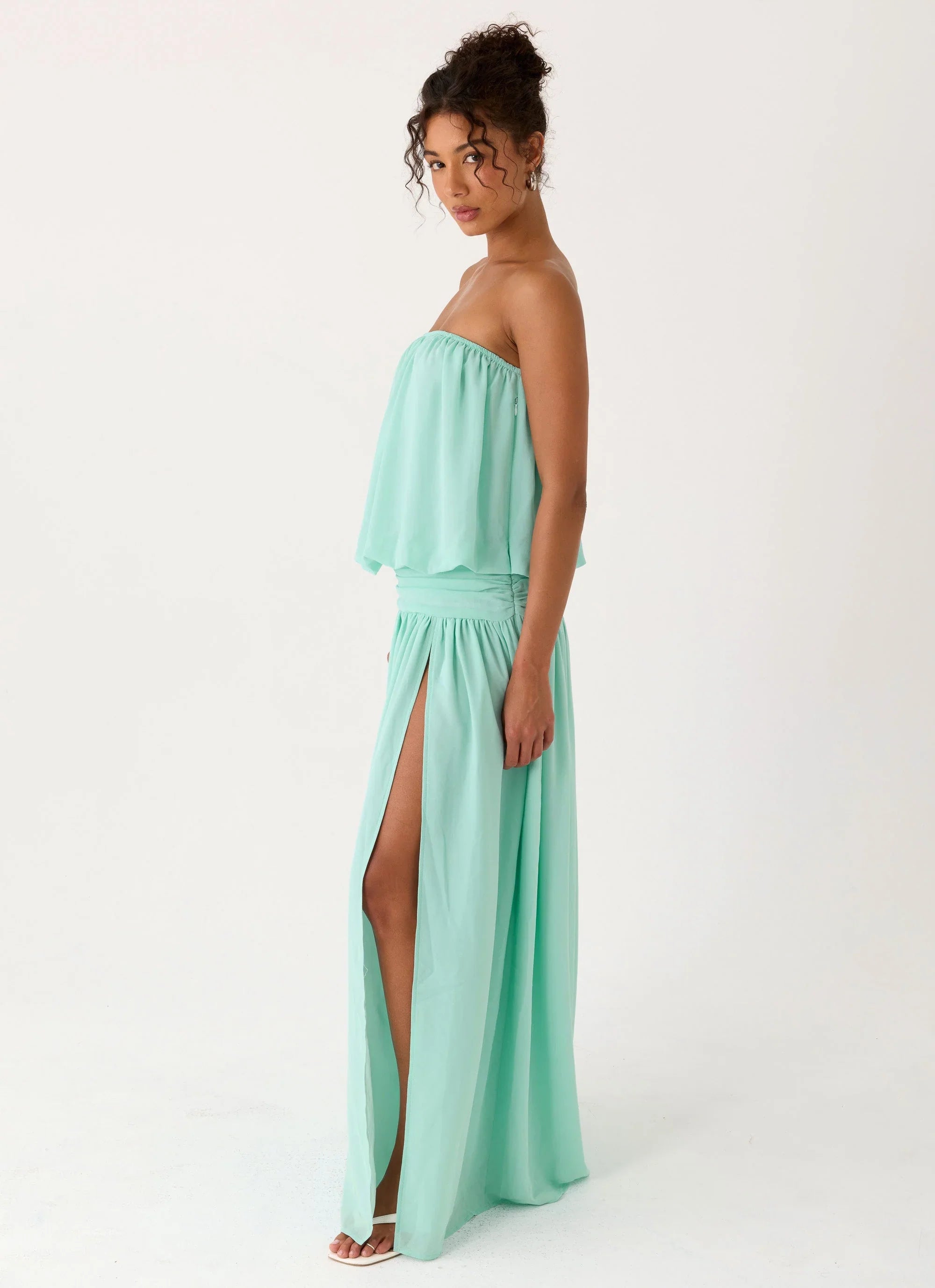 Lioras Strapless Maxi Dress - Aqua