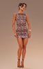 Leopard Print Cowl Back Mini Dress