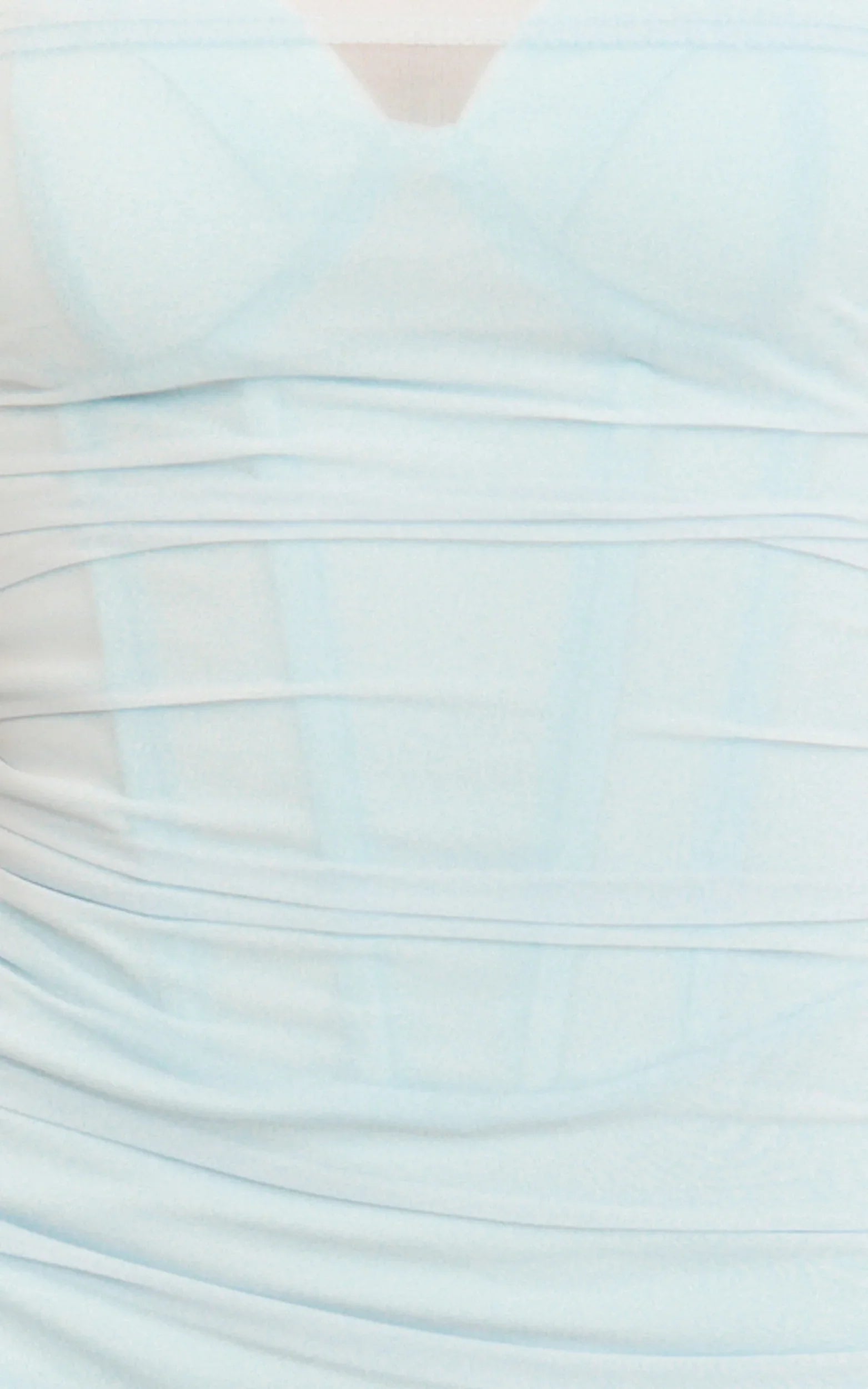 Helda Mini Dress - Corset Bodice Sheer Overlay Bodycon Dress in Soft Blue