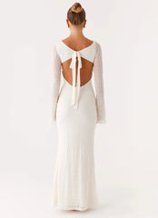 Ethereal Long Sleeve Maxi Dress - Ivory
