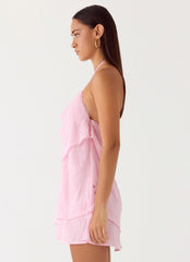 On The Go Beaded Mini Dress - Pink