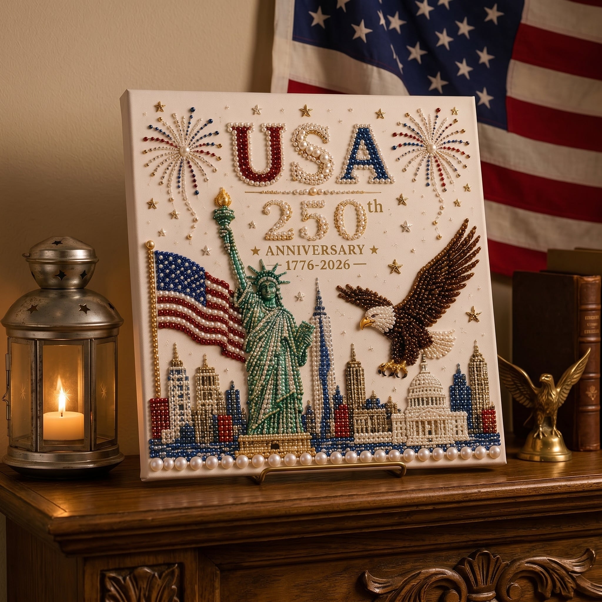 🔥LAST DAY 50% OFF - USA 250th Anniversary DIY Pearl Painting Kit ✨❤️‍🔥