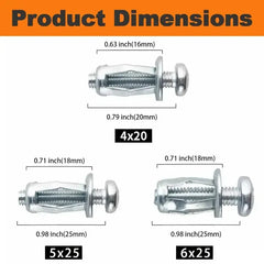 🌹🔩 30PCS/90PCS Button Rivet Locking Nuts Set