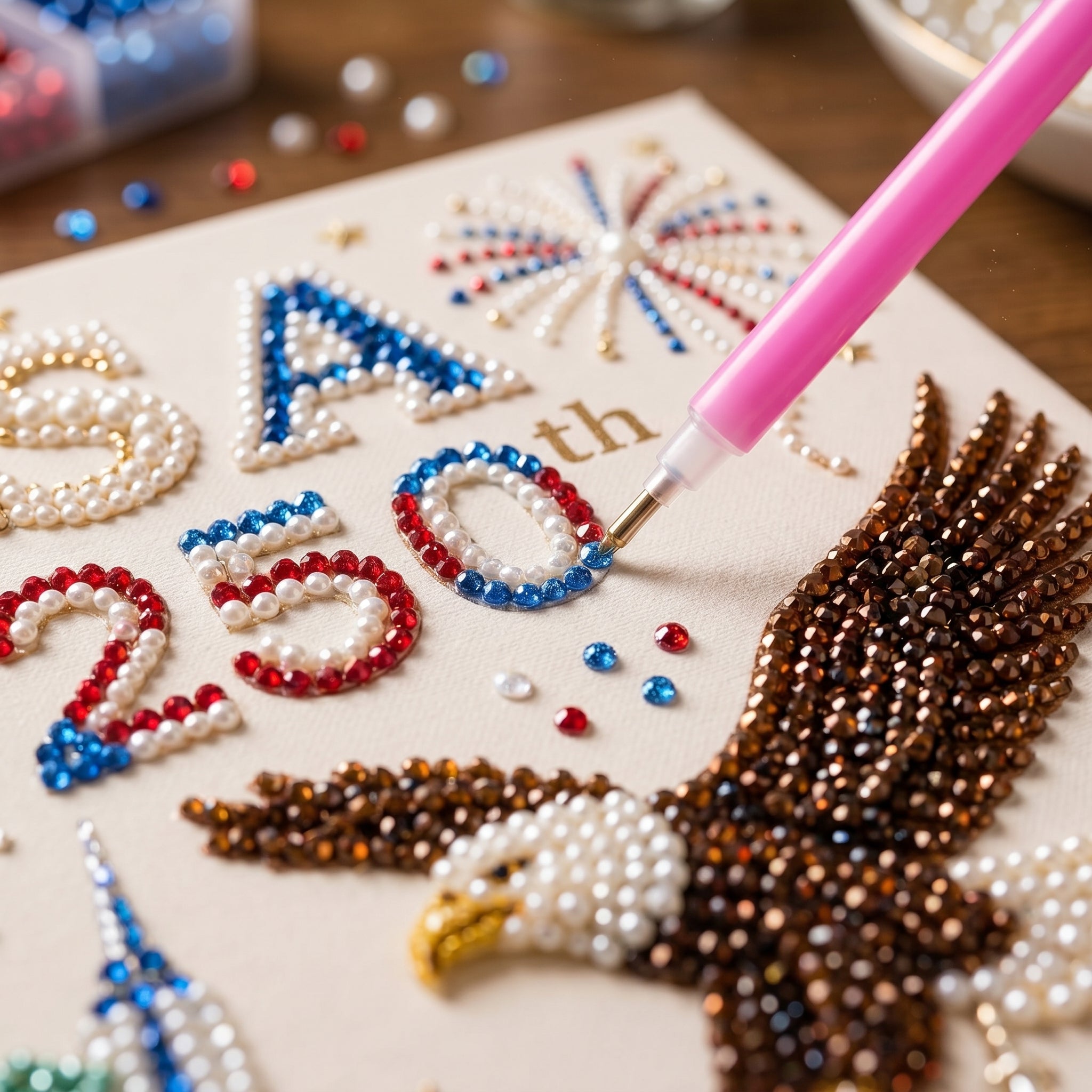 🔥LAST DAY 50% OFF - USA 250th Anniversary DIY Pearl Painting Kit ✨❤️‍🔥