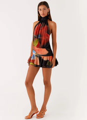 Willow Chiffon Mini Dress - Moody Floral