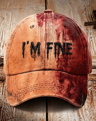 Unisex "I'm Fine" Bloody Halloween Printed Cap