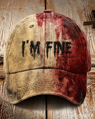 Unisex "I'm Fine" Bloody Halloween Printed Cap