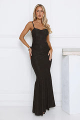 Sunset Gleam Maxi Dress Black