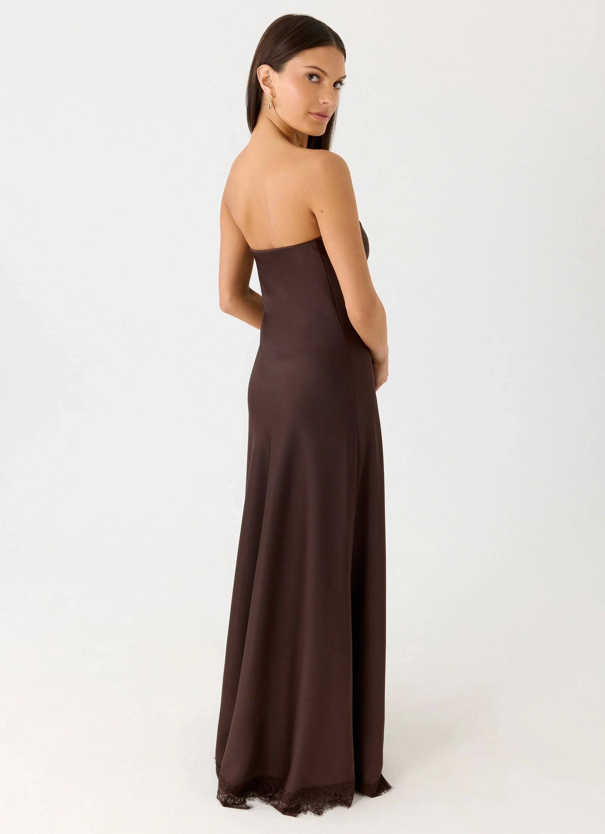 Kayleigh Strapless Maxi Dress - Chocolate Torte