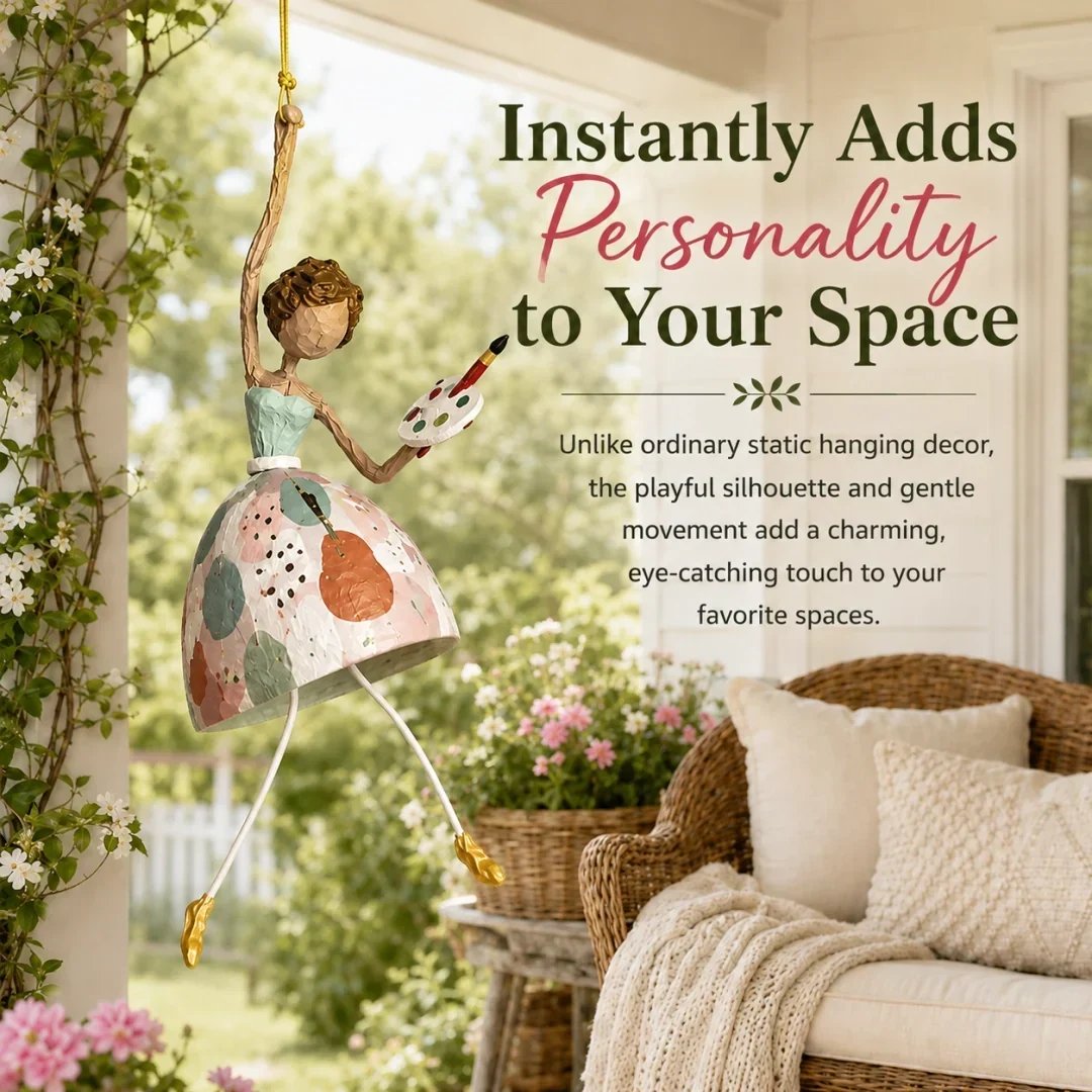 💃✨ Dancing Lady Hanging Ornament – Whimsical Decor for Home & Garden 🌸