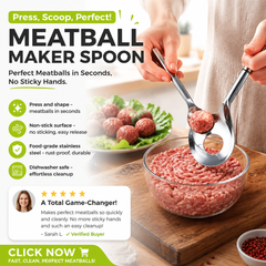 🎁 LIMITED-TIME 50% OFF  🍳 Stainless steel meatball spoon Forms uniform meatballs without getting your hands sticky.