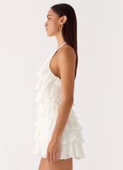Lunar Bloom Mini Dress - Ivory