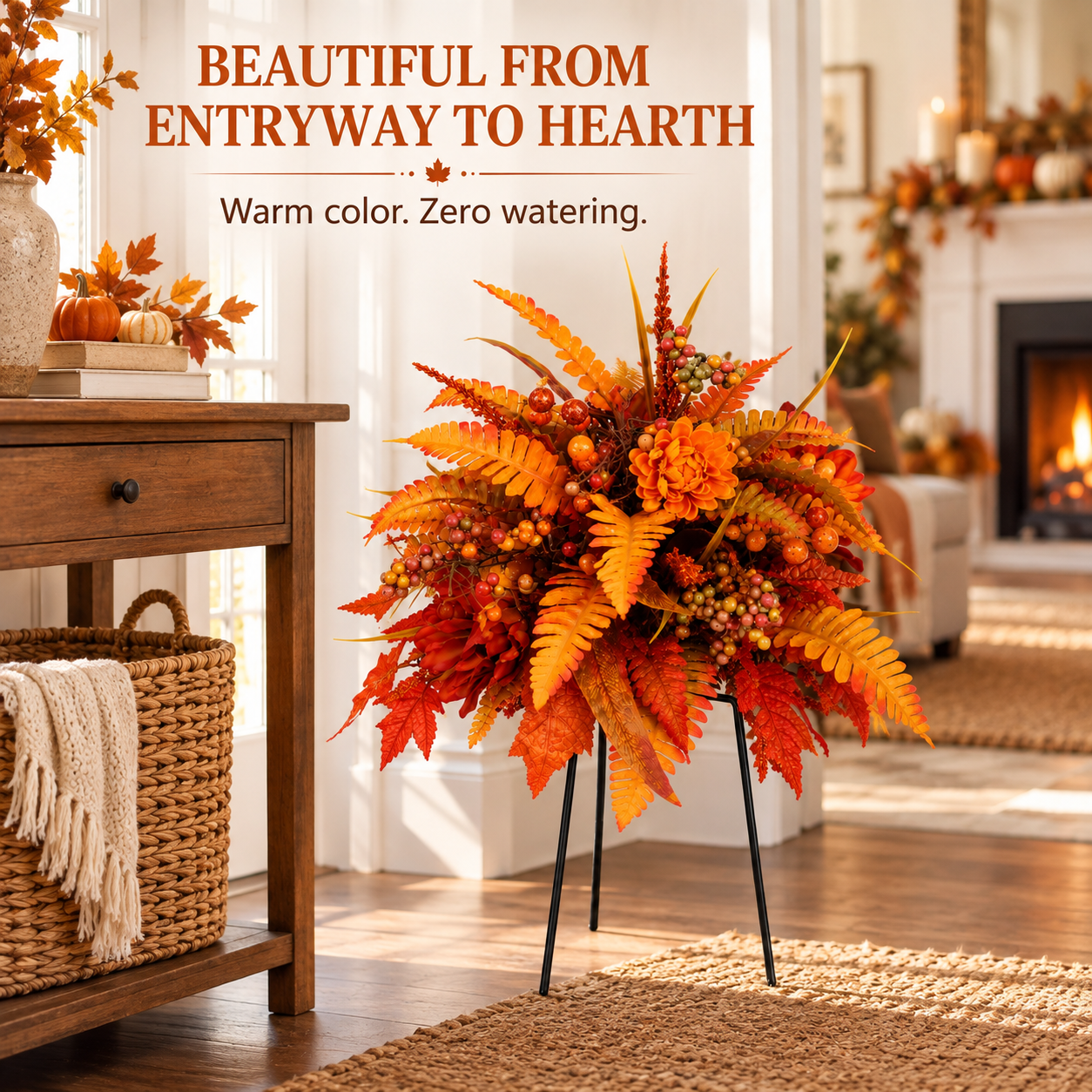 🍂 Lifelike Fall Harvest Floral Arrangement