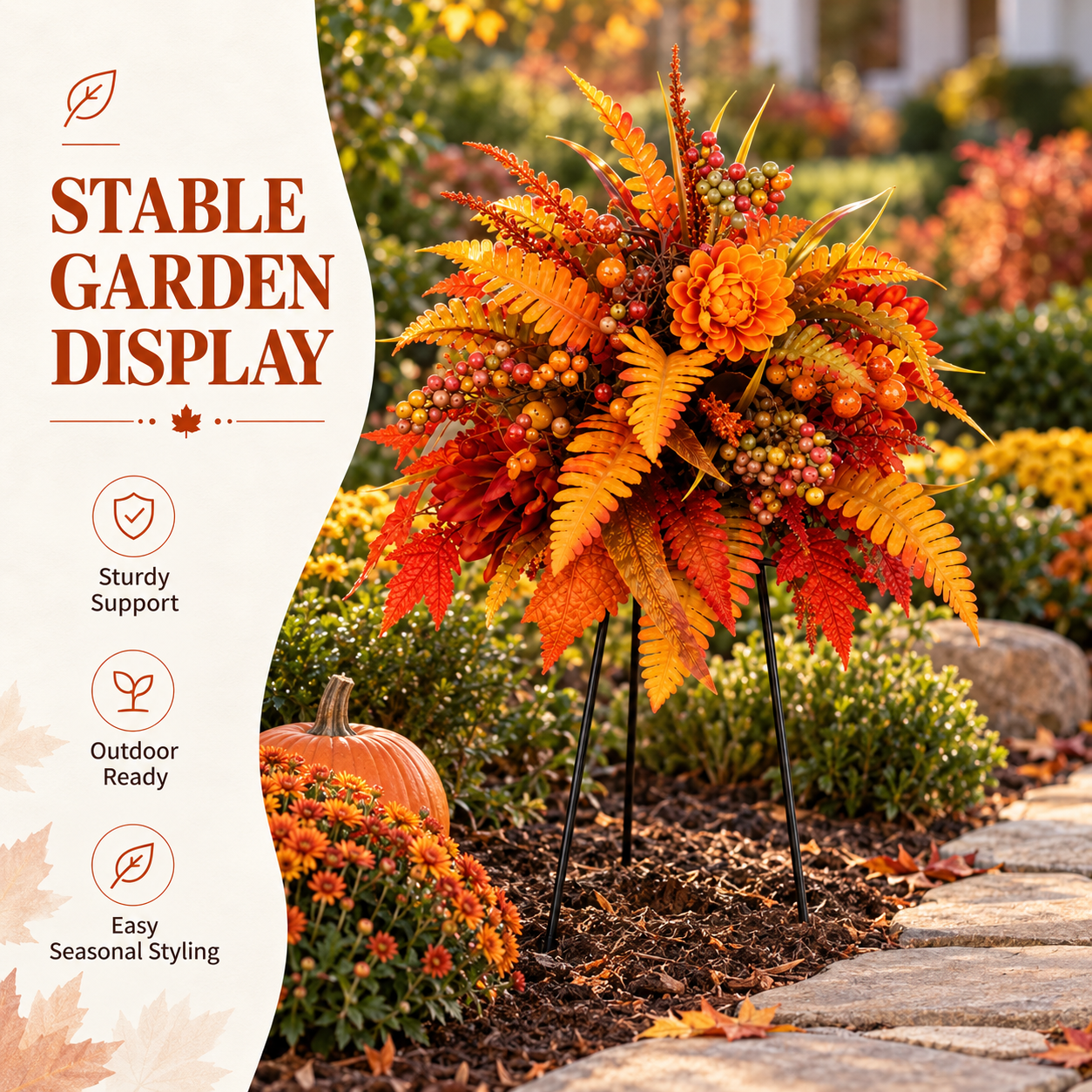 🍂 Lifelike Fall Harvest Floral Arrangement