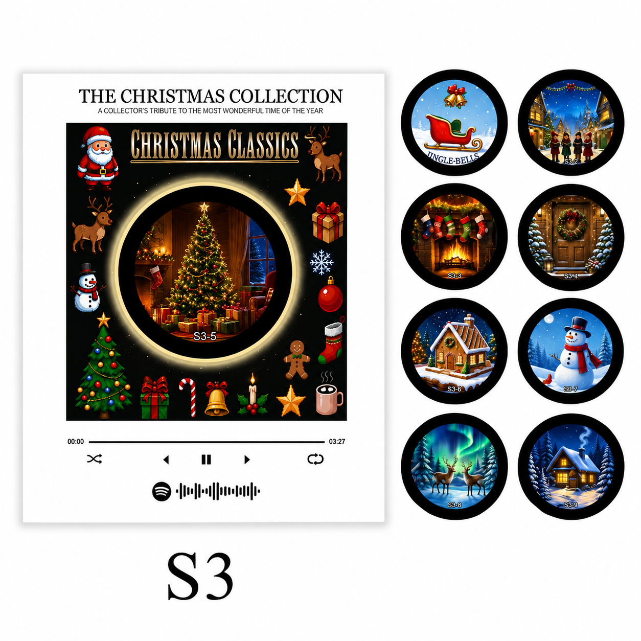 🎄Christmas Vinyl Player Fridge Record NFC Magnetic Music Box Set🎶