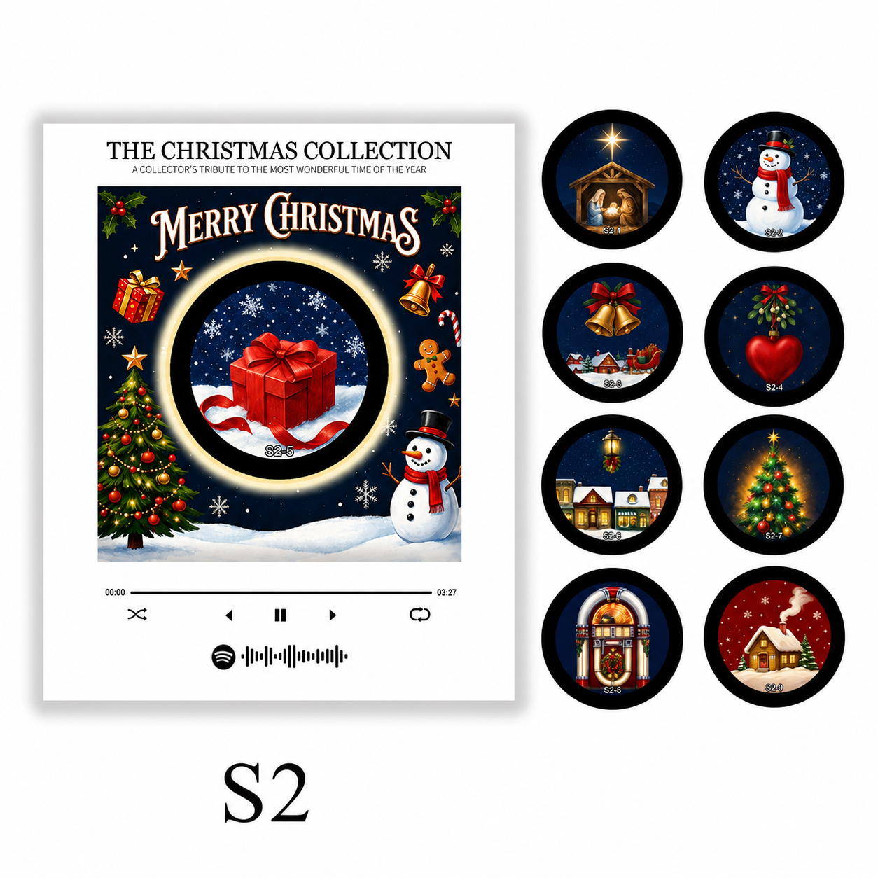 🎄Christmas Vinyl Player Fridge Record NFC Magnetic Music Box Set🎶