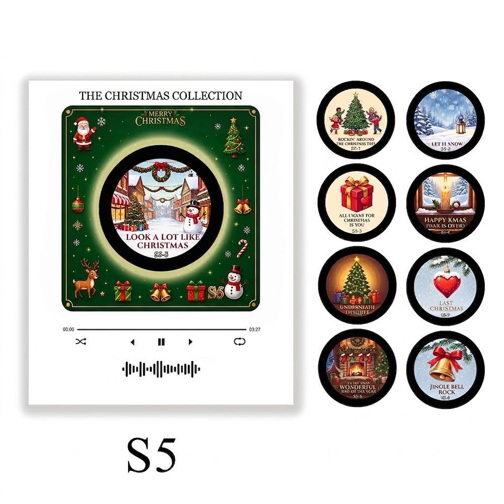 🎄Christmas Vinyl Player Fridge Record NFC Magnetic Music Box Set🎶