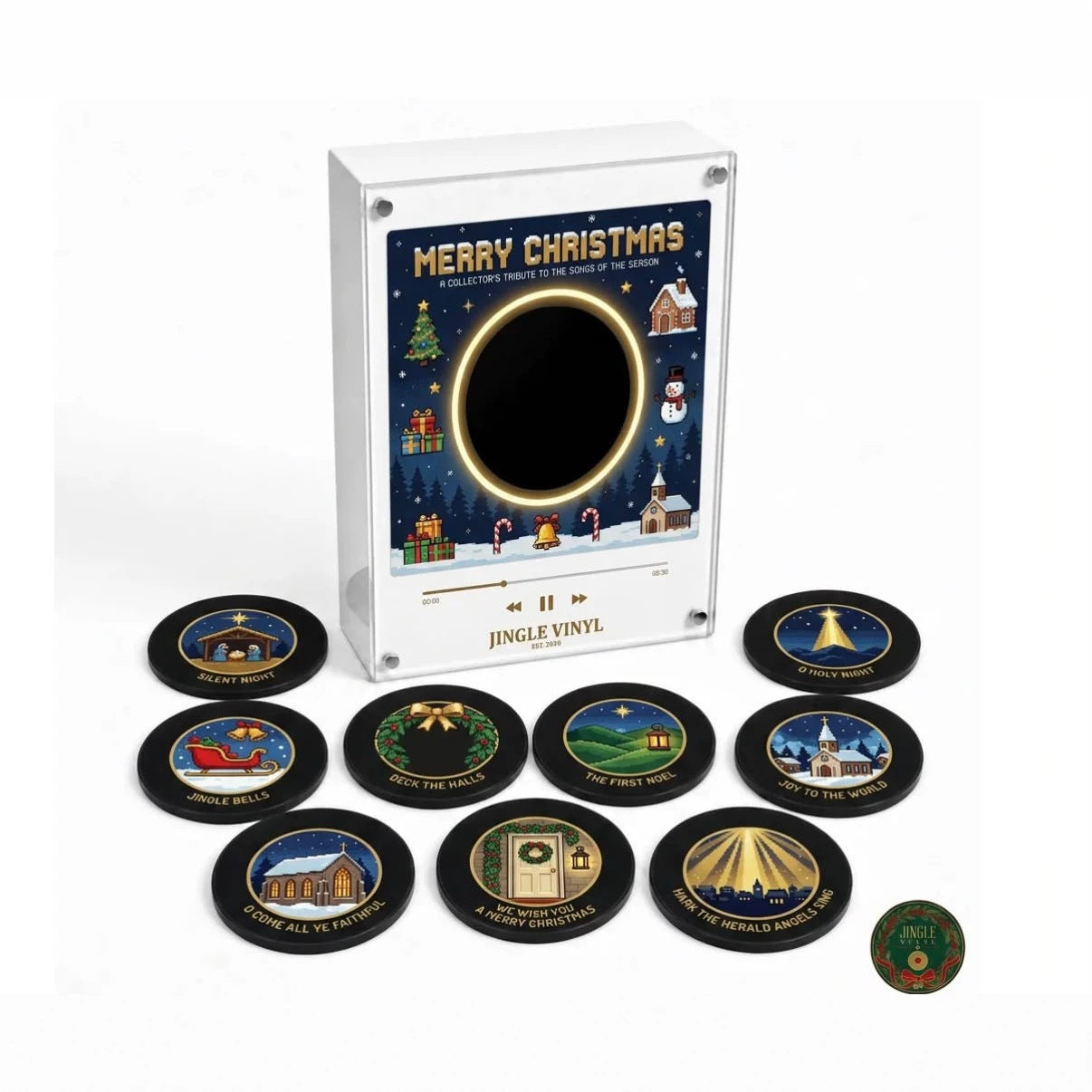 🎄Christmas Vinyl Player Fridge Record NFC Magnetic Music Box Set🎶